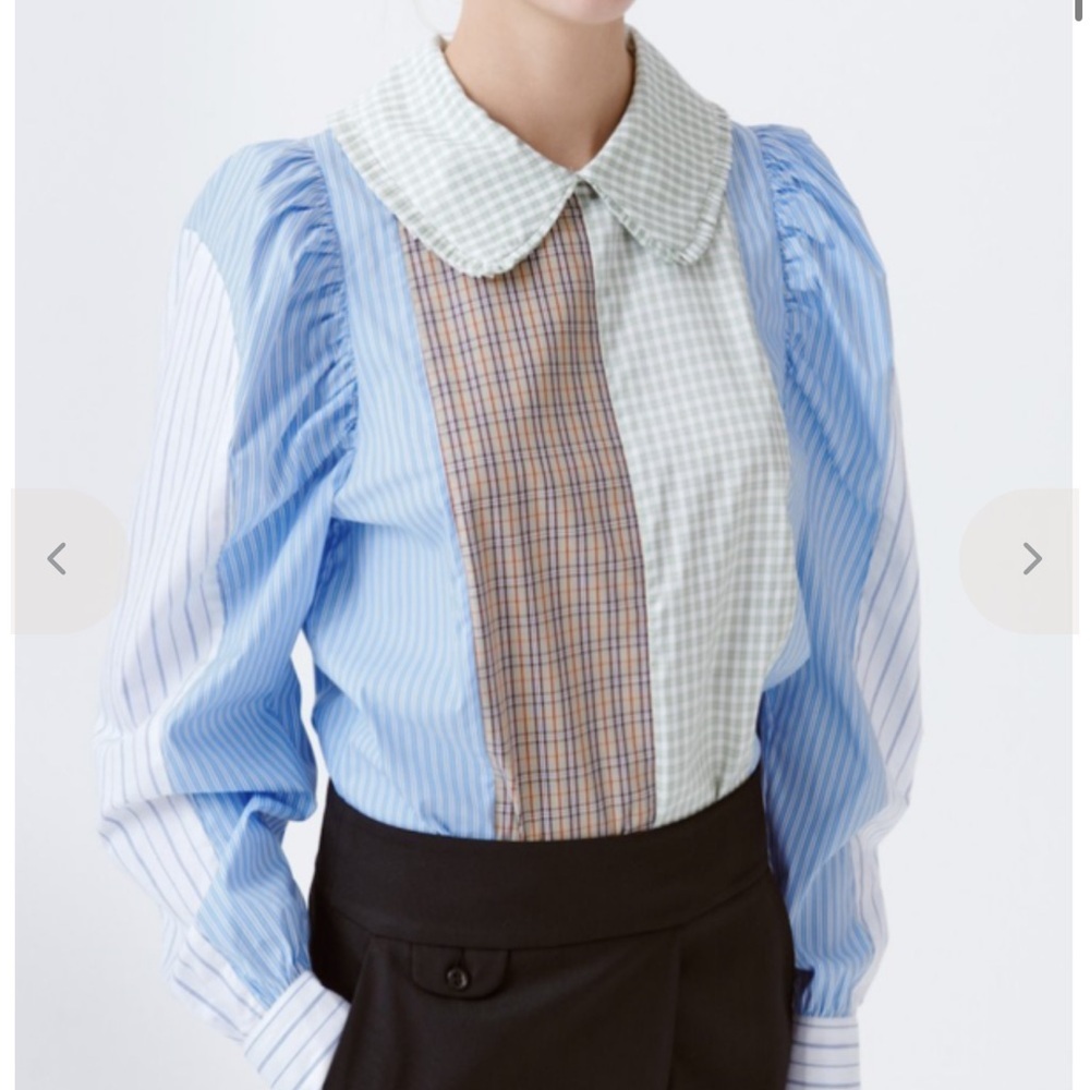 Munthe Robert Patchwork Striped Blouse - image 2